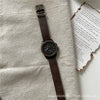 Watch Metal Plastic Mirror Imitation Leather Round Dial Retro Casual Style Women's