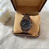 Watch Metal Plastic Mirror Imitation Leather Round Dial Retro Casual Style Women's