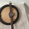 Watch Metal Plastic Mirror Imitation Leather Round Dial Retro Casual Style Women's