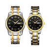Watch Metal Round Case Fine Steel Strap Stainless Steel Buckle Simple Style Waterproof Luminous Calendar Quartz Couple's