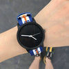 Watch Nylon Canvas Band Stainless Steel Clasp Alloy Case Round Dial Leisure Style