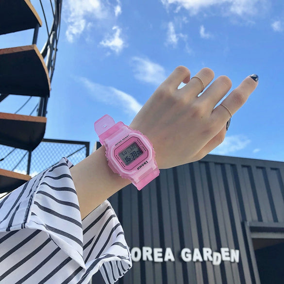 Watch Silicone Plastic Square Electronic Simple Sports Allmatch