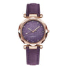 Watch Silver Pink Rhinestone Round Dial Plastic Case Imitation Leather Strap Women's Casual
