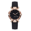 Watch Silver Pink Rhinestone Round Dial Plastic Case Imitation Leather Strap Women's Casual