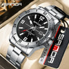 Watch Simple Fashion Round Dial Men's Quartz Watch With Luminous Waterproof Steel Strip Belt Alloy Case Stainless Steel Buckle