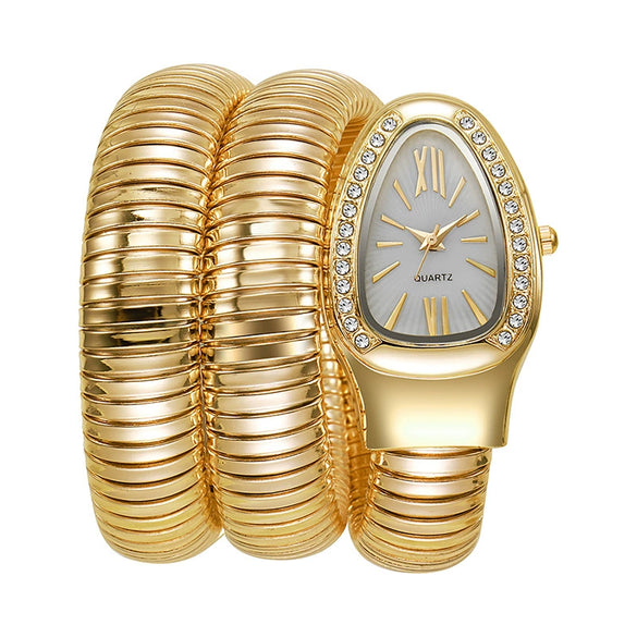Watch Snakeshaped Alloy Stainless Steel Oval Bracelet Quartz