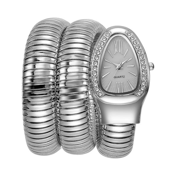 Watch Snakeshaped Alloy Stainless Steel Oval Bracelet Quartz