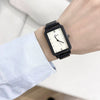 Watch Square Pu Strap Alloy Case Ordinary Glass Mirror Leisure Style For Women And Middle School Students