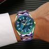 Watch Stainless Steel Band Business Casual Men's Rhombus Dial Waterproof Mineral Reinforced Glass Mirror Butterfly Double Snap Buckle