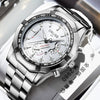 Watch Stainless Steel Full Automatic Movement Round Dial Waterproof Luminous Calendar For Men And Women