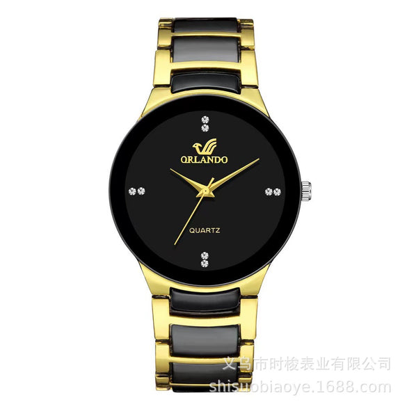Watch Steel Alloy Diamondencrusted Round Quartz Men's And Women's
