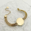 Watch Strap Chain Bracelet Stainless Steel Geometric Pattern 14K Gold Plated