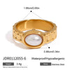 Watch Strap Ring Stainless Steel Geometric Design Electroplating Jewelry For Women
