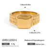 Watch Strap Ring Stainless Steel Geometric Design Electroplating Jewelry For Women