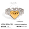 Watch Strap Ring Stainless Steel Geometric Design Electroplating Jewelry For Women