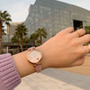 Watch Titanium Alloy Case Imitation Leather Strap Round Dial Retro Artistic Style For Female Students