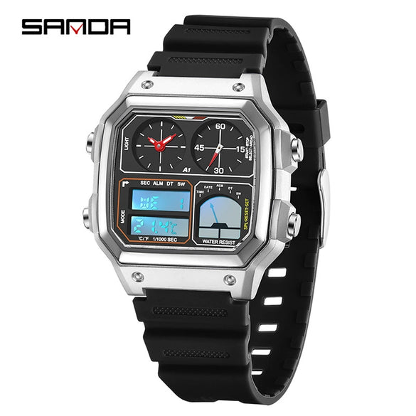 Watch Tpu Steel Strip Abs Square Business Versatile Casual Sporty Fashion Light Luxury Chic Highend Multifunction Temperature Measurement Alarm Clock Sports Waterproof