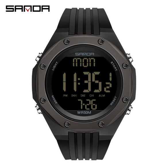 Watch Tpu Zinc Alloy Round Mineral Strengthened Glass Mirror Multifunctional Waterproof Outdoor Sports Electronic