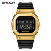 Watch Zinc Alloy Square Tpu Mineral Strengthened Mirror Waterproof Fashionable Digital Movement
