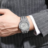 Watches Alloy Case Steel Band Round Dial Quartz Men's Fashion