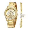 Watches Alloy Strap Sports Style Spiral Crown Horseshoe Buckle Printed Logo Ordinary Glass Mirror