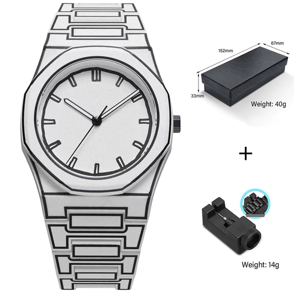 Watches Casual Fashion Simple Waterproof Silicone Strap Plastic Case Stainless Steel Buckle Round Dial