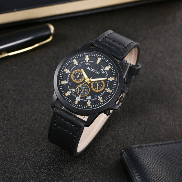 Watches Casual Style Alloy Case Imitation Leather Strap Round Dial