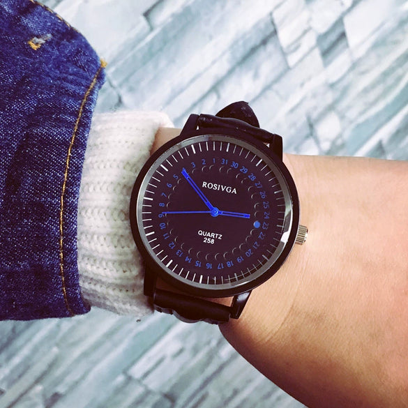 Watches Retro Fashion Style Metal Case Imitation Leather Strap Quartz For Men And Women