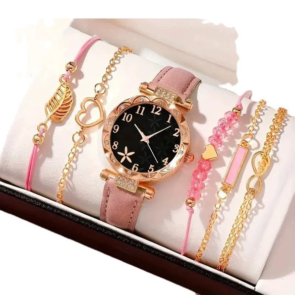 Watches Women's Highend Mechanical And Quartz Watches With Pu Strap Zinc Alloy Case Round Dial