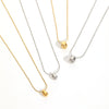 Water Drop Shape Fashion Simple Versatile Snake Bone Chain Necklace In Titanium Steel And Stainless Steel With Electroplating For Women