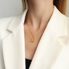 Water Drop Shaped Titanium Steel Clavicle Necklace With Electroplated O Chain Natural Minimalist Pendant Necklace For Women