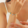 Water Drop Turquoise Elephant Pendant Stainless Steel Women's Vacuum Plated Fashion Animal Design Bracelet