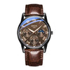 Waterproof Luminous Men's Quartz Watch With Alloy Case Pu Strap And Mineral Strengthened Glass Mirror