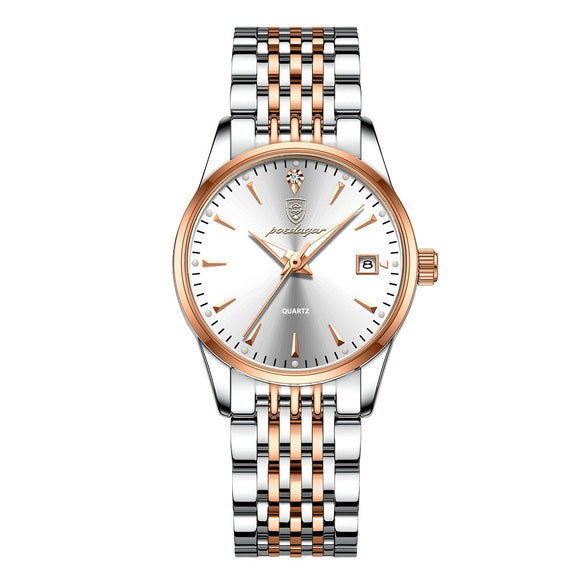 Waterproof Luminous Ultrathin Business Style Watch Alloy Case Stainless Steel Strap Round Dial Sapphire Crystal Glass Mirror
