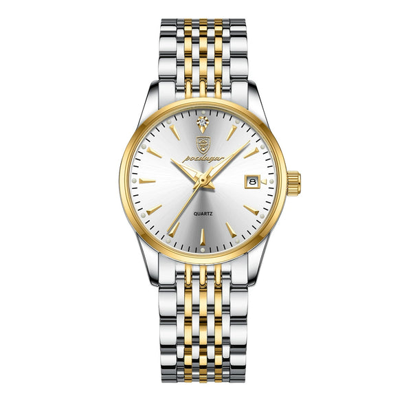 Waterproof Luminous Ultrathin Business Style Watch Alloy Case Stainless Steel Strap Round Dial Sapphire Crystal Glass Mirror