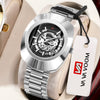 Waterproof Quartz Men's Watch Stainless Steel Alloy Mineral Reinforced Glass Mirror Oval Dial Business Style