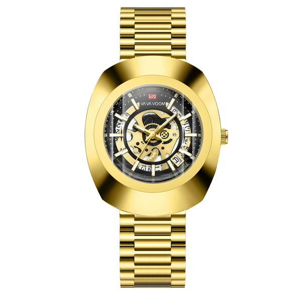 Waterproof Quartz Men's Watch Stainless Steel Alloy Mineral Reinforced Glass Mirror Oval Dial Business Style