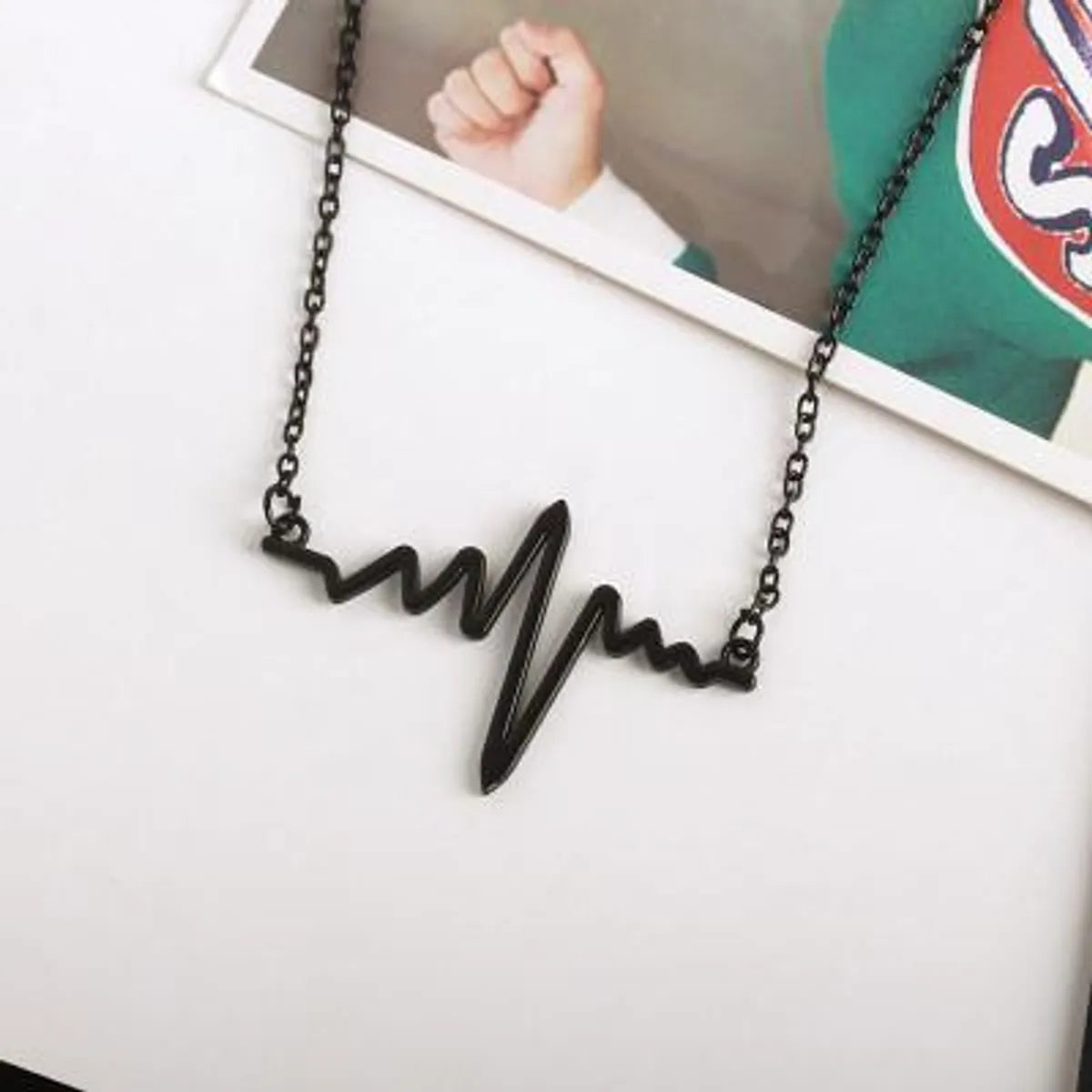 Wave Clavicle Chain Ecg Necklace Heart Frequency Pendant Necklace Heart Chain Necklace Wholesale