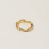 Wave Diamond Ring Stainless Steel Gold Plated Hand Jewelry