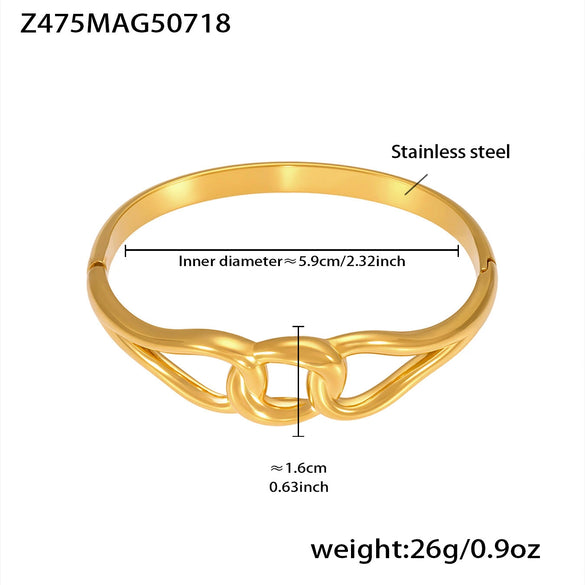 Wavy Line Plain Open Bracelet Stainless Steel Electroplated Fashion Geometric Style