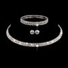Wedding Accessories Neck Necklace Jewelry Set Silverplated Women's Collar Earrings Elastic Bracelet Threepiece Set