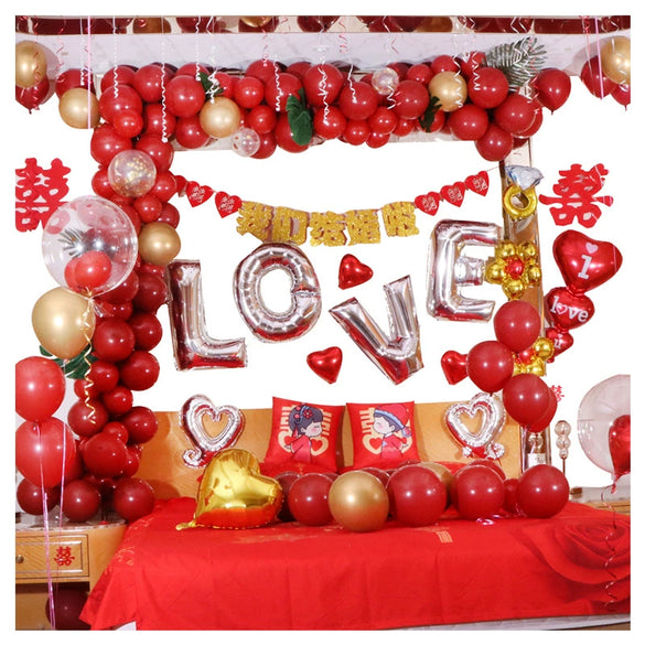 Wedding Balloon Set With Round Aluminum Foil Balloons For Wedding Room Decoration Proposals Celebrations And Party Supplies Wholesale
