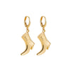 Western Denim Style Copper Geometric Earrings Goldplated