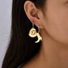 Western Denim Style Copper Geometric Earrings Goldplated