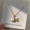 Whale Fish Pendant Clavicle Chain Earrings Set Copper Animal Zodiac Style Electroplating For Women