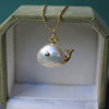 Whale Fish Pendant Clavicle Chain Earrings Set Copper Animal Zodiac Style Electroplating For Women