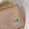 Whale Geometric Stainless Steel And Copper Necklace For Unisex