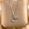 Whale Pendant Titanium Steel Necklace For Women With Copper Pendant And Diamond Design