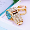 Whistle Diamond Car Keychain Metal Cute Bag Pendant Key Chain Ring Creative Gift For Men And Women