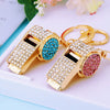 Whistle Diamond Car Keychain Metal Cute Bag Pendant Key Chain Ring Creative Gift For Men And Women